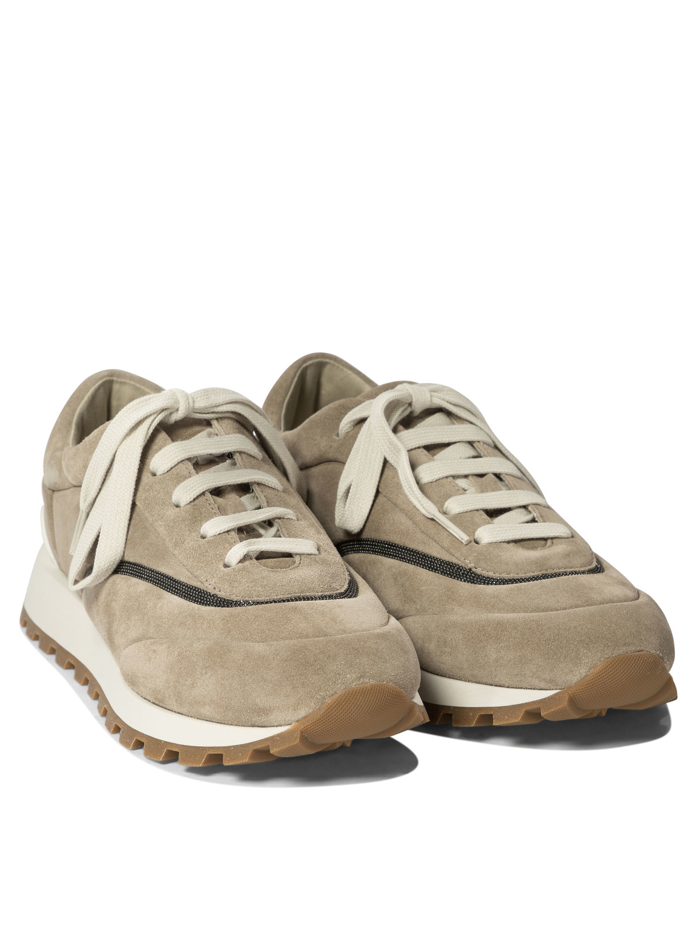 BRUNELLO CUCINELLI Beige Monili sneakers